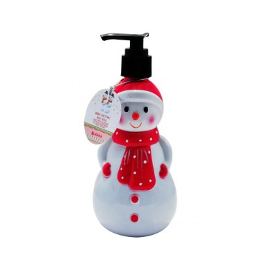 custom body scrub with snowman shape bottle