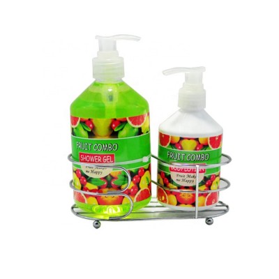 wholesale custom shower gel with pleasant smell in wire basket