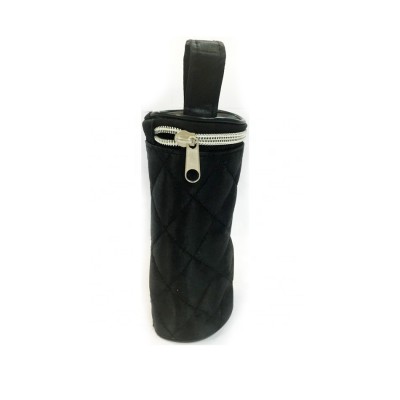 Classic cylindrical round Cosmetics Bag/ Black Make Up bag